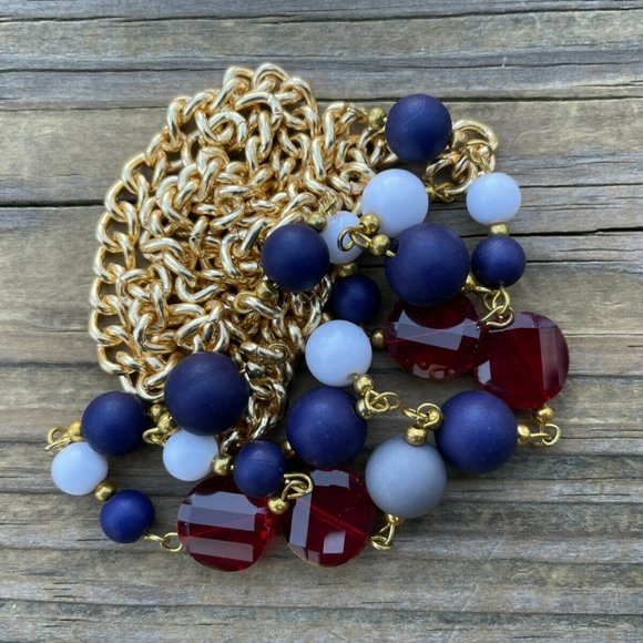 Nordstrom Women Necklace 18K Gold Plated Multi Color Beads Ladies Jewelry New - Picture 12 of 12